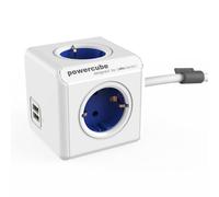 Multiprise PowerCube 1402BL/DEEUPC 4 Prises 2 USB-A 1,5 m Montage Bureau Bleu