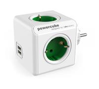 Multiprise PowerCube Original USB 4 Prises 2 USB-A Compacte Verte