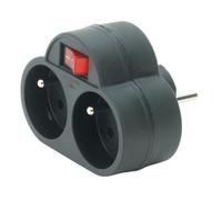 PROFILE MULTIPRISE 2 x 16 A Noir INTERUPTEUR Marque