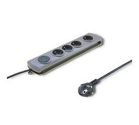Multiprise Qoltec 50164 4 prises avec protection et interrupteur gris
