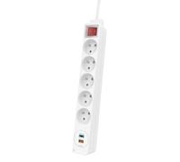 Multiprise, quint., port USB-C/USB-A, PD/Quick Charge? max. 18W, FR/PL