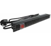 Multiprise rack - Unité de distribution d'énergie PDU 19 pouces - 6 prises 13 A - Interrupteur marche/arrêt - Câble 1,8 m