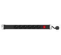 Multiprise rackable 19'' 6 prises avec interrupteur et voyant
