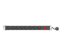 Multiprise rackable 19'' 8 prises avec interrupteur et voyant