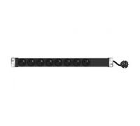 Multiprise rackable pour armoire réseau - longueur 19'' - hauteur 1U - 8 prises CEE 7/5 - fiche CEE 7/7