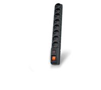 Multiprise Roline ACAR S8 8 prises interrupteur indicateur plastique noir 1,5 m