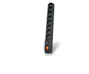 Multiprise Roline ACAR S8 8 prises interrupteur indicateur plastique noir 1,5 m