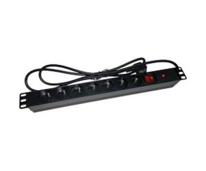 Multiprise Roline PZ071U 7 Prises Interrupteur Protection 1,8 m Noire Intérieur