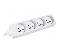 DEXLAN Multiprise 4 prises sans interrupteur blanche - 1,5 m
