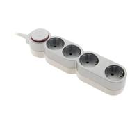 Zenitech Multiprise Schuko 4 x 16 A + Interrupteur 1,5 m Gris | Multiprise Schuko 4 x 16 A + interrupteur, 1,5 m, Gris ;, Type F : prise Schuko avec contacts de terre