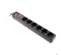Zenitech – Multiprise Schuko 6x16A + 2 USB-A – Noir