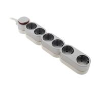 Multiprise Schuko 6x16A + interrupteur - 1,5m - Gris - Zenitech