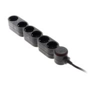 Zenitech - Multiprise Schuko 6x16A + Interrupteur - 1,5m - Noir