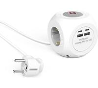Multiprise Schuko à 3 prises avec interrupteur, câble de 14 m, 3680 W