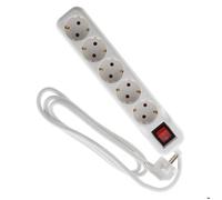 Zenitech Multiprise Schuko + Interrupteur 5 x 16 A 1,4 m Blanc | Multiprise Schuko + interrupteur 5 x 16 A, 1,4 m, blanc ;, Type F : prise Schuko avec contacts de terre