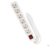 Zenitech Multiprise Schuko avec interrupteur – 6x16A – 5 m – Blanc
