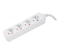 DEXLAN Multiprise 4 prises sans interrupteur blanche - 4,0 m