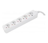 MCAD Multiprise DEXLAN 5 prises sans interrupteur blanche – 4,0 m