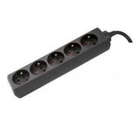 DEXLAN Multiprise 5 prises sans interrupteur noire - 4,0 m