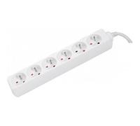 DEXLAN Multiprise 6 prises sans interrupteur blanche - 0,8 m