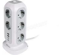 Multiprise Tour Verbatim 11 prises + 4 Ports USB-C/A 2m (Blanc)