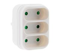 Zenitech Multiprise Triplite 3x 2P 6A façade Blanc