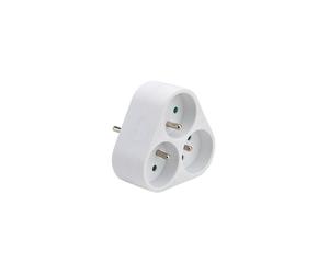 Multiprise Triplite triangle murale Debflex 2 pôles avec terre 714760