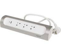 Multiprise Usb Filaire Compact, 3 Prises Aluminium