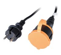 Multiprise ZENITECH a clapet 10m H05VV-F 2x1.5 noir-orange