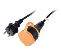 Zenitech Multiprise à clapet H05VV-F 2x1,5 mm² 25 m étanche noir-orange