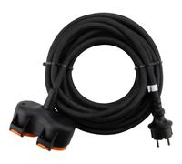 Zenitech Rallonge étanche 2 prises avec clapet orange 2P+T H07RN-F 3x1,5 mm² 10 m
