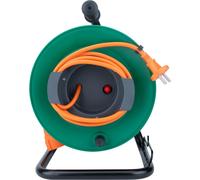 Enrouleur sans prise 2x1,5 mm² 25m pied métal + coupe circuit - Zenitech