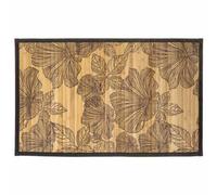 5five - Tapis Latte Bambou 50x80cm Black Flora Noir