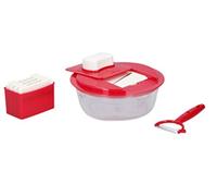 Alpina Râpe multifonction 7 pièces en plastique et inox - Rouge