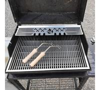 Multistation en acier inoxydable | Grille de maintien au chaud pour Weber Spirit série 300 | avec support Drumstick - régulateur sur le côté | épaisseur 3mm