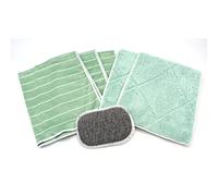 Multitanks Kit de 3 Chiffons Microfibres en Bambou,2 lavettes Double Face et 1 éponge en Bambou