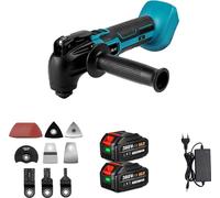 Multitool à oscillation sur batterie, puissance élevée 600W, vitesse réglable 6000-20000 tr/min, 2 batteries 388vf