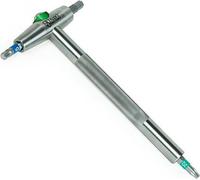 Multitool Abbey Tools T-Way à 3 embouts, manche argenté - effet de levier maximal