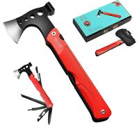 Multitool Camping Hache Cadeau Papa Hommes 14 en 1 Hache Marteau Scie pour Survival Randonnée