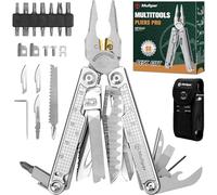 Multper Pince Multifonctions, Idee Cadeau Homme, Multitool, Outil Multifonction avec Couteau Damas, Tournevis, Ciseaux, Cadeaux Anniversaire Homme, Cadeau Fete des Peres