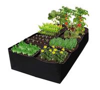mumisuto 128 Gallons 8 Grilles Sacs de Culture de Plantes Tissu Non Tissé | 6x3x1ft Rectangulaire Sac de Plantation, Sac de Culture Potager D'aération de Racine pour Légumes Fruits Fleurs Tomates