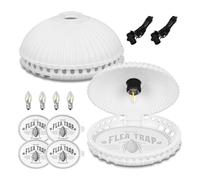 mumisuto 2 Pack Piège à Puces, Piege Punaise de Lit avec 4 Ampoules & 4 Disques Adhésifs, Élimination Facile et Sûre des Puces et Autres Insectes pour Une Utilisation Intérieure et Extérieure