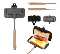 mumisuto Poêle à Frire Double Face, PoêLe à Sandwich Revêtement Antiadhésive Poêle à Crêpes en Aluminium, Gaufrier pour la Cuisine à Domicile pour La Maison, La Cuisine, Le Petit Déjeuner (Section 1)