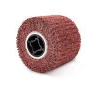 Mumjooyi Brosse en Nylon Rouleau de Ponçage Brosse Rouleau de Satin Meuleuse D'angle Manchons de Ponçage pour Ponceuse à Rouleau de Ponçage pour Polissage Rouge 120 x 100 mm - Grain 60