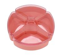 Mumusuki Plateau de Service pour Collations, Plats de Service Divisés avec Couvercle 5 Compartiments Organisateur de Stockage des Aliments en Plastique pour Fruits Secs, Noix, Bonbons, (Rose)