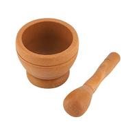 MUNEFE Ensemble De Pilon à Mortier, Broyeur à Ail, Bol De Broyage Manuel En Plastique Avec Pilon Pour Outils De Cuisine, Thés Aux Grains De Gingembre(Couleur du bois d'origine)