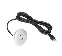 MUNEFE Prise De Multiprise USB Encastrée, Deux Ports De Chargement USB, Prise De Station Dede Bureau pour Canapé Table De Nuit(Argent)