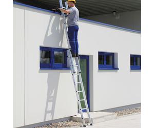 MUNK Échelle coulissante en aluminium, 2 parties, avec traverse standard 2x18 barreaux