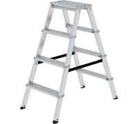 MUNK ML Stufen-Stehleiter beidseitig 2x4 Stufen Aluminium 150 kg