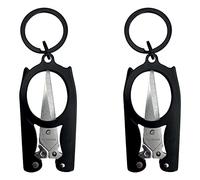 munkees Lot de 2 ciseaux pliants, porte-clés, ciseaux pliants, ciseaux de voyage, acier inoxydable, 25129